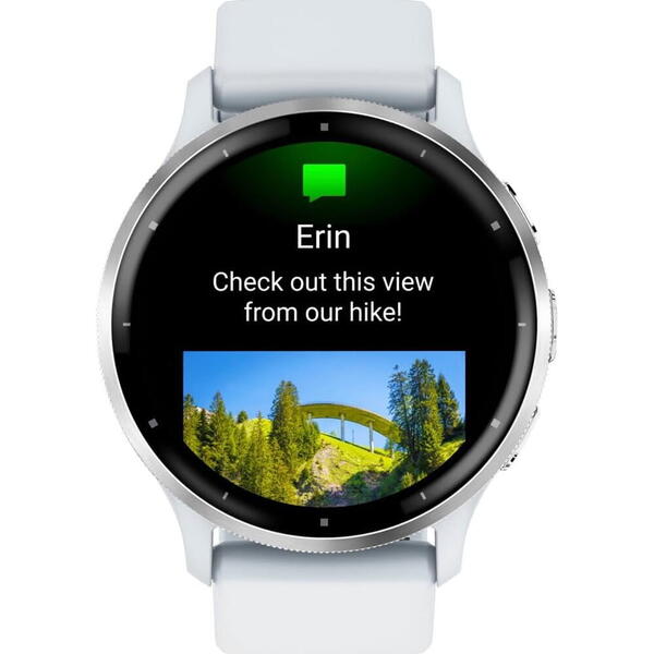 SmartWatch Garmin Venu 3, 1.4 inch GPS, Wi-Fi, curea silicon, 45mm, Silver/Whitestone