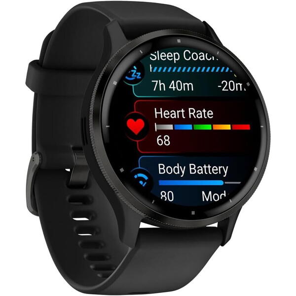 SmartWatch Garmin Venu 3, 1.4 inch GPS, Wi-Fi, curea silicon, 45mm, Black/Slate