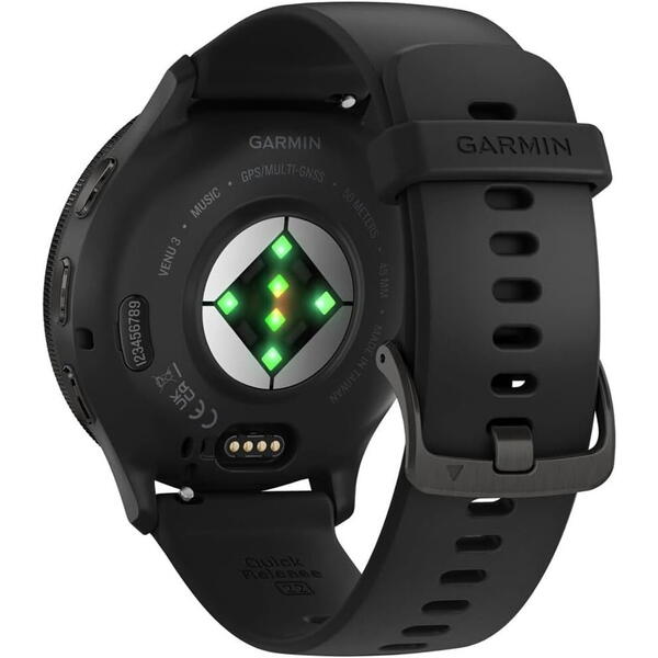 SmartWatch Garmin Venu 3, 1.4 inch GPS, Wi-Fi, curea silicon, 45mm, Black/Slate