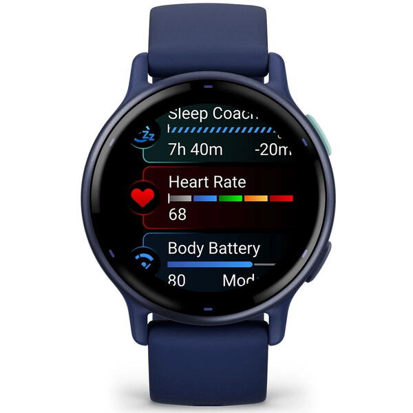 SmartWatch Garmin Vivoactive 5, 1.2 inch, Curea Silicon, Metallic Navy