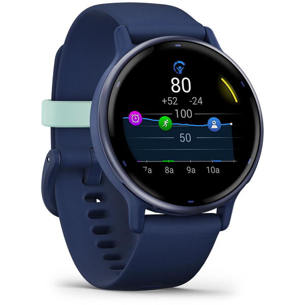SmartWatch Garmin Vivoactive 5, 1.2 inch, Curea Silicon, Metallic Navy