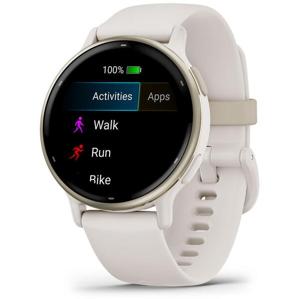 SmartWatch Garmin Vivoactive 5, 1.2 inch, Curea Silicon, Ivory-Cream Gold