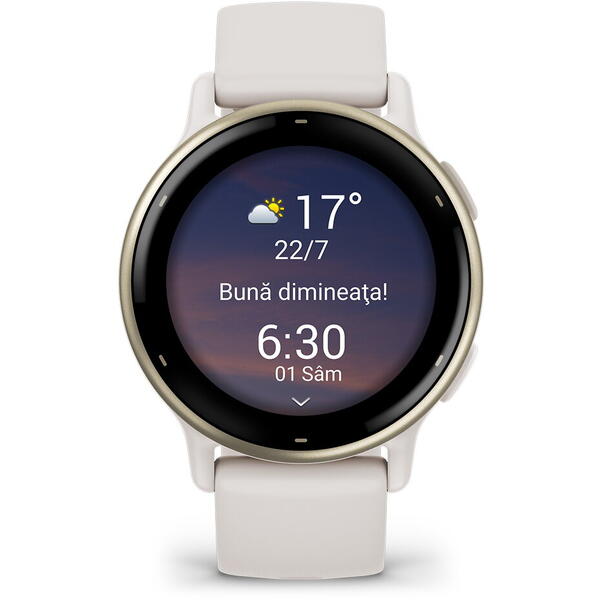 SmartWatch Garmin Vivoactive 5, 1.2 inch, Curea Silicon, Ivory-Cream Gold