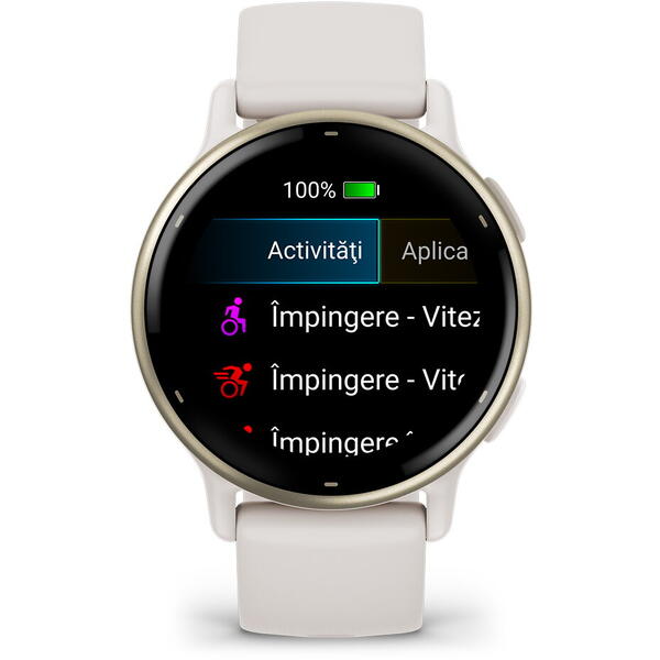 SmartWatch Garmin Vivoactive 5, 1.2 inch, Curea Silicon, Ivory-Cream Gold