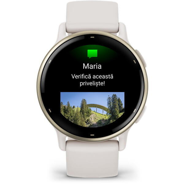 SmartWatch Garmin Vivoactive 5, 1.2 inch, Curea Silicon, Ivory-Cream Gold