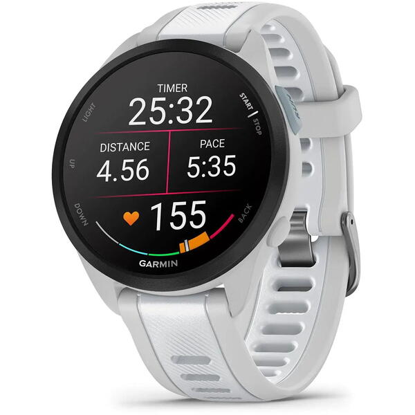 SmartWatch Garmin Forerunner 165, 1.2 inch, Curea Silicon, Grey/White