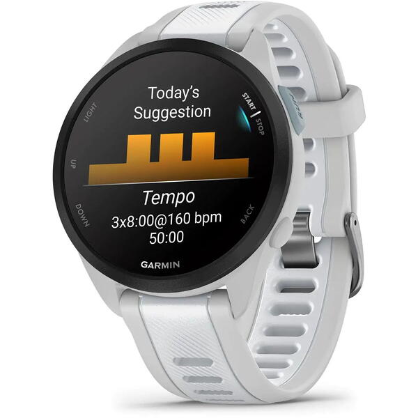SmartWatch Garmin Forerunner 165, 1.2 inch, Curea Silicon, Grey/White