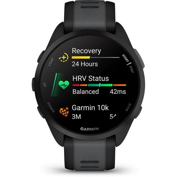 SmartWatch Garmin Forerunner 165, 1.2 inch, Curea Silicon, Black/Grey