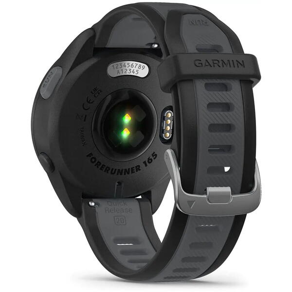SmartWatch Garmin Forerunner 165, 1.2 inch, Curea Silicon, Black/Grey