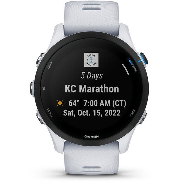 SmartWatch Garmin Forerunner 255 Music, 1.3 inch, Curea Silicon, Whitestone