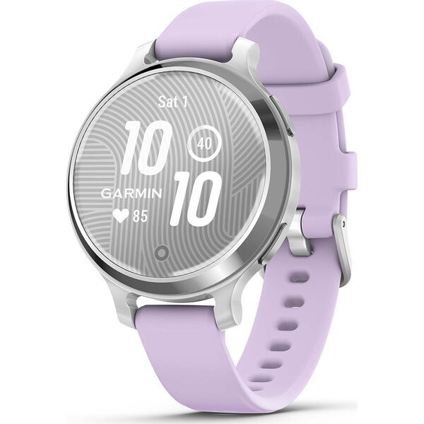 SmartWatch Garmin Lily 2, 0.84 inch, Curea Silicon, Silver/Purple Jasmine