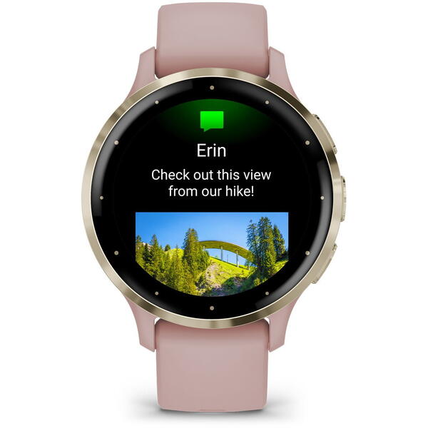 SmartWatch Garmin Venu 3S, 1.2 inch, Curea silicon, Pink Dawn/Soft Gold
