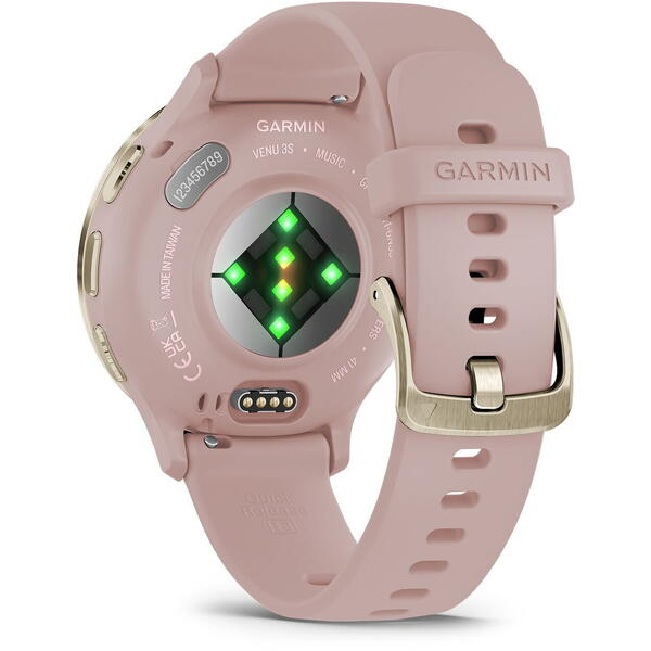 SmartWatch Garmin Venu 3S, 1.2 inch, Curea silicon, Pink Dawn/Soft Gold