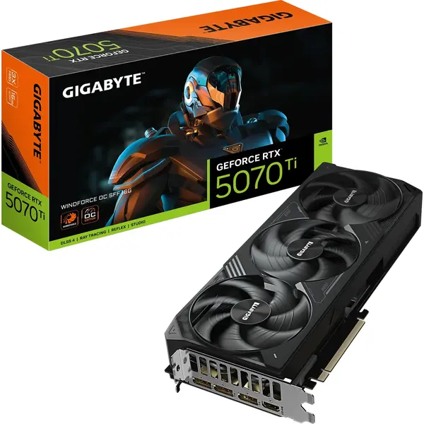 Placa video Gigabyte GeForce RTX 5070 Ti Windforce OC SFF 16GB GDDR7 256 Bit DLSS 4.0