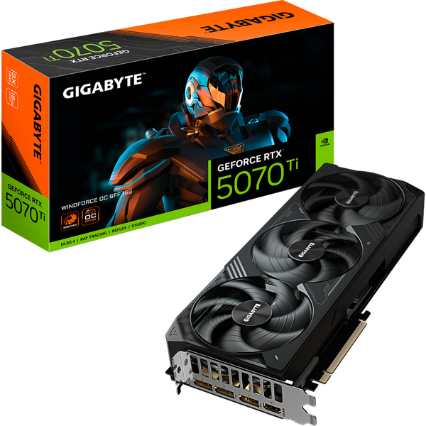 Placa video Gigabyte GeForce RTX 5070 Ti Windforce OC SFF 16GB GDDR7 256 Bit DLSS 4.0