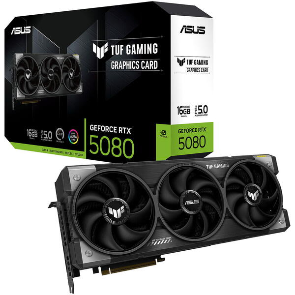 Placa video Asus GeForce RTX 5080 TUF GAMING OC 16GB GDDR7 256 Bit DLSS 4.0