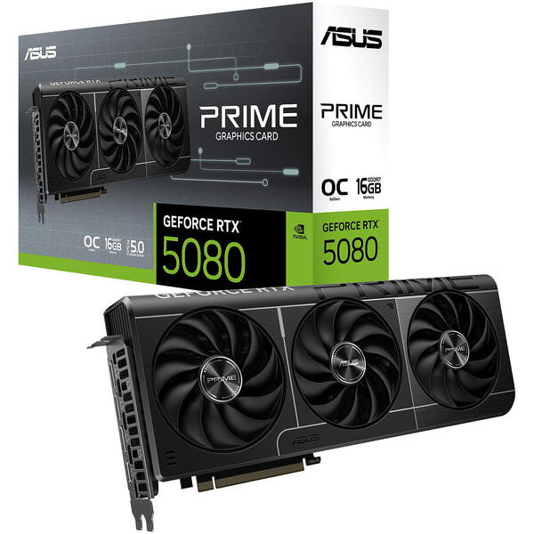 Placa video Asus GeForce RTX 5080 PRIME OC 16GB GDDR7 256 Bit DLSS 4.0