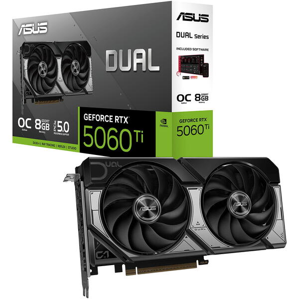 Placa video Asus GeForce RTX 5060 Ti Dual OC EDITION 8GB GDDR7 128 Bit DLSS 4.0