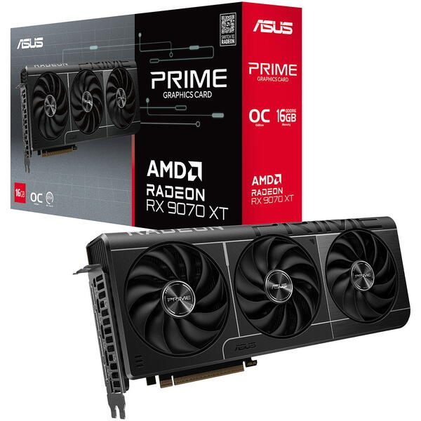 Placa video Asus Radeon RX 9070 XT PRIME OC EDITION 16GB DDR6 256 Bit