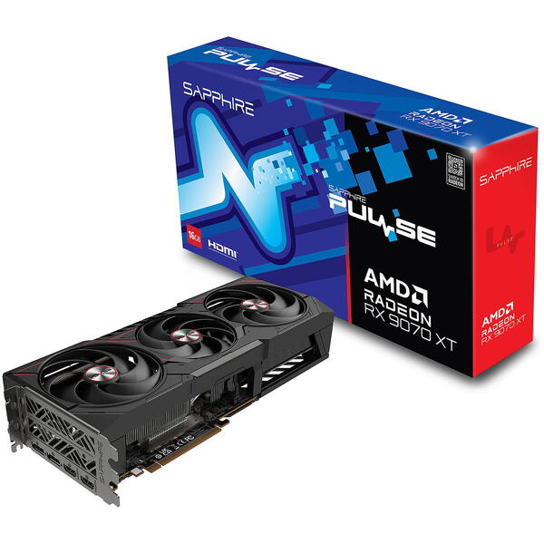 Placa video Sapphire Radeon RX 9070 XT PULSE 16GB GDDR6 256 Bit
