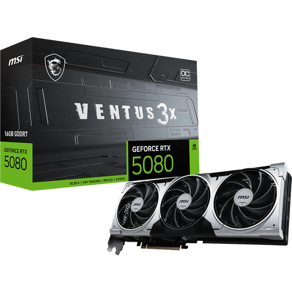 Placa video MSI GeForce RTX 5080 Ventus 3X OC Plus 16GB GDDR7 256 Bit DLSS 4.0