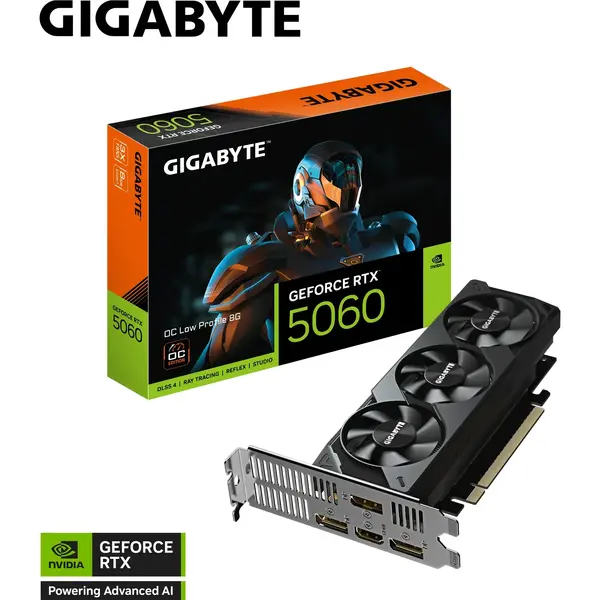 Placa video Gigabyte GeForce RTX 5060 OC Low Profile 8GB, GDDR7, 128 bit, DLSS 4.0
