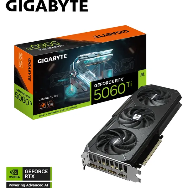 Placa video Gigabyte GeForce RTX 5060 Ti GAMING OC 16G, 128 bit, GDDR7, Negru