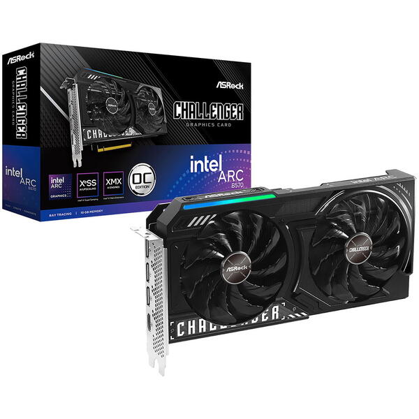 Placa video ASRock Intel Arc B570 Challenger OC 10GB GDDR6 160 Bit