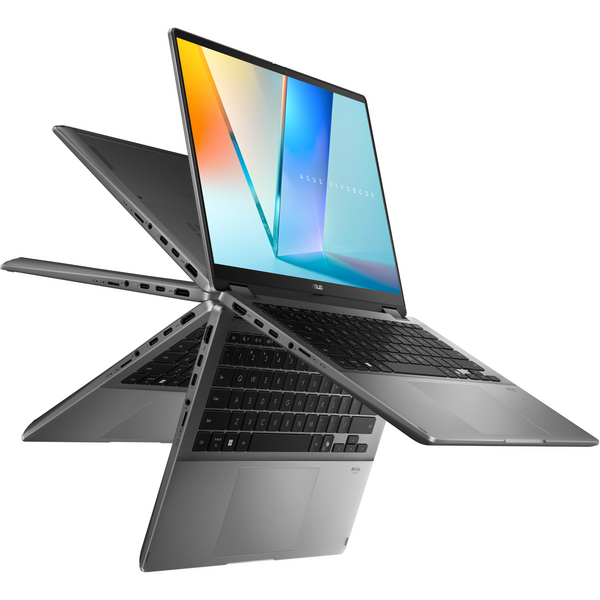 Laptop Asus Vivobook 14 Flip TP3407SA, 14 inch WUXGA OLED Touch, Intel Core Ultra 5 226V, 16GB LPDDR5X, 1TB SSD, Intel Arc 130V, Win 11 Pro, Matte Gray