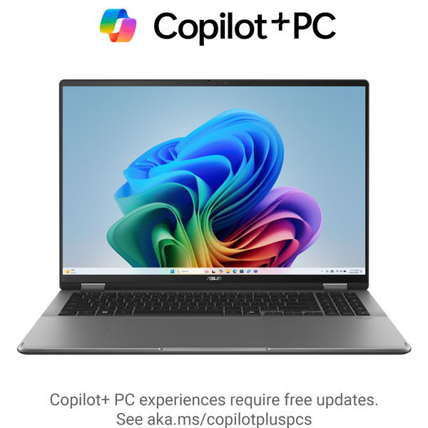 Laptop Asus Vivobook 16 Flip TP3607SA, 16 inch 3K OLED 120Hz Touch, Intel Core Ultra 7 258V, 32GB LPDDR5X, 1TB SSD, Intel Arc 140V, Win 11 Pro, Matte Gray