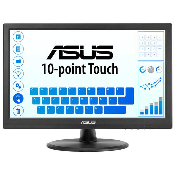 Monitor portabil Asus VT168HR Touchscreen 15.6 inch WXGA TN 5 ms 60 Hz Negru
