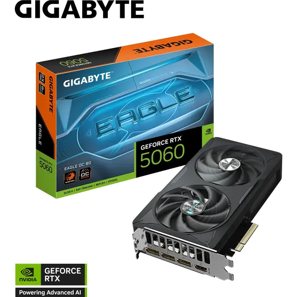 Placa video Gigabyte GeForce RTX 5060 EAGLE OC 8GB, GDDR7, 128 bit