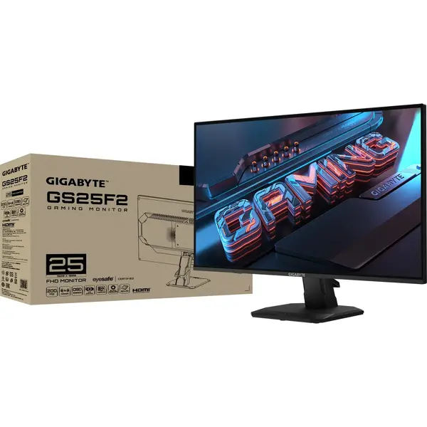 Monitor Gaming Gigabyte GS25F2 24.5 inch FHD IPS 1 ms 200 Hz HDR, Negru