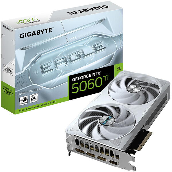 Placa video Gigabyte GeForce RTX 5060 Ti EAGLE OC ICE 8GB GDDR7 128 Bit DLSS 4.0