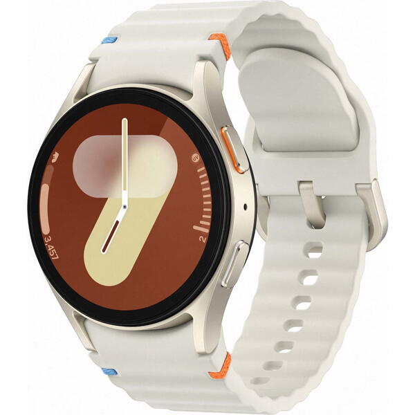 SmartWatch Samsung Galaxy Watch 7, 40 mm, Wi-Fi, Bluetooth, GPS, NFC, Rezistent la apa, Cream strap