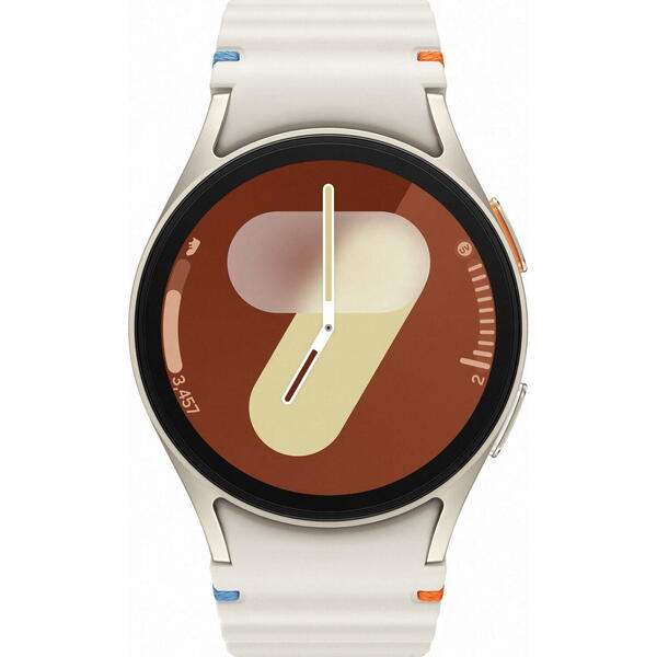 SmartWatch Samsung Galaxy Watch 7, 40 mm, Wi-Fi, Bluetooth, GPS, NFC, Rezistent la apa, Cream strap