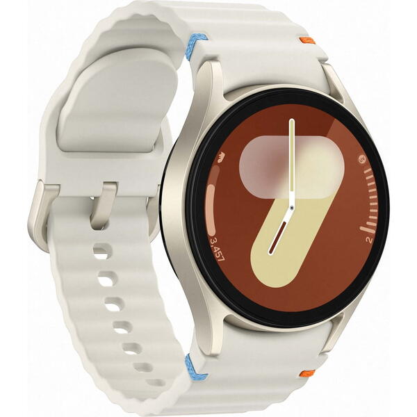 SmartWatch Samsung Galaxy Watch 7, 40 mm, Wi-Fi, Bluetooth, GPS, NFC, Rezistent la apa, Cream strap