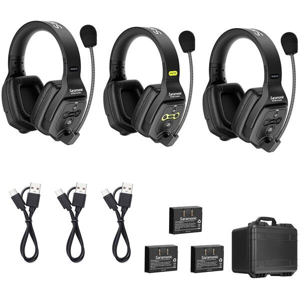 Solutie Intercom Saramonic WiTalk WT3D3xbat, 3 pers, Full-Duplex 1.9GHz, dual-ear