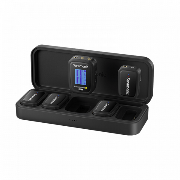Solutie Intercom Saramonic Kit microfon Blink500 ProX B8 4TX+RXWireless, 2.4 GHz, display OLED, 4500mAh