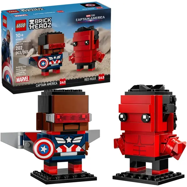 LEGO BRICKHEADZ 40668 Captain America and Red Hulk Figures