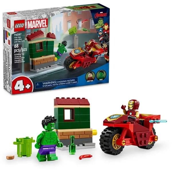 LEGO MARVEL 76287 Iron Man with Bike and The Hulk