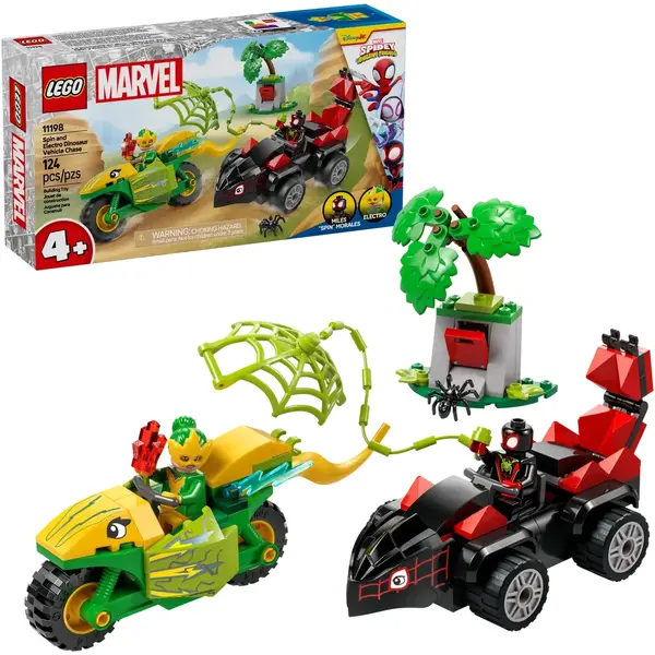 LEGO MARVEL 11198 Spin and Electro Dinosaur Vehicle Chase