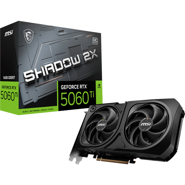 Placa video MSI GeForce RTX 5060 TI SHADOW 2X OC PLUS 16GB GDDR7 128-bit DLSS 4.0