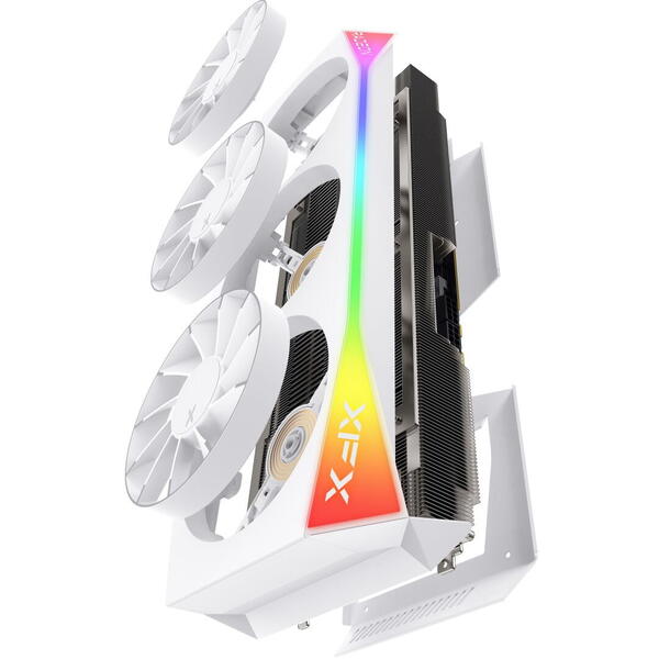 Placa video XFX Radeon RX 9070 XT Mercury OC Magnetic Air Edition White 16GB GDDR6 256 Bit