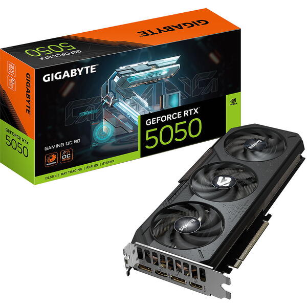 Placa video Gigabyte NVIDIA GeForce RTX 5050 GAMING OC 8GB GDDR6 128 bit DLSS 4.0