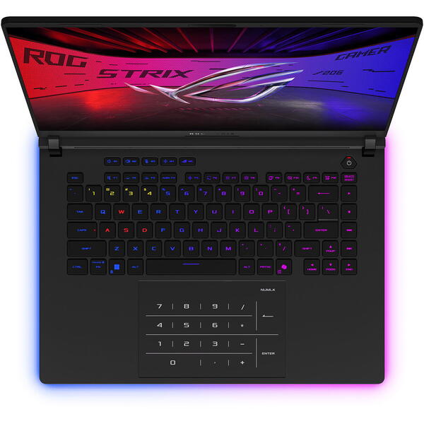 Laptop Gaming Asus ROG Strix SCAR 16 G635LW, 16 inch 2.5K Mini LED 240Hz, Intel Core Ultra 9 275HX, 64GB DDR5, 2x 2TB SSD, GeForce RTX 5080 16GB, Off Black