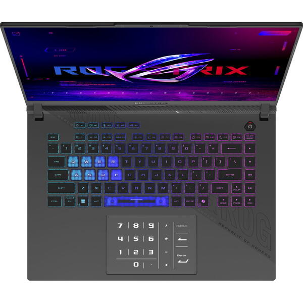 Laptop Gaming Asus ROG Strix G16 G614FR, 16 inch 2.5K 240Hz, AMD Ryzen 9 9955HX, 16GB DDR5, 1TB SSD, GeForce RTX 5070 Ti 12GB, Volt Green