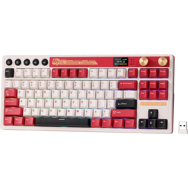 Tastatura gaming ROYAL KLUDGE M87 Famicom Cream switch