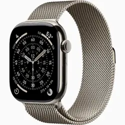 Watch Series 11 Titanium, 46mm, 5G, GPS, Carcasa Natural Titanium, Bratara Natural Milanese Loop - M/L