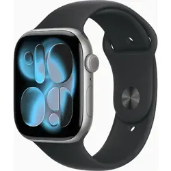 Watch Series 11, 46mm, GPS, Carcasa Space Grey Aluminium, Bratara Black Sport Band - S/M